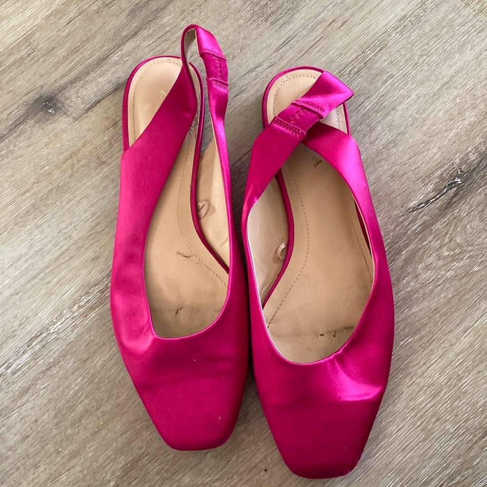 Pink satin fun flat